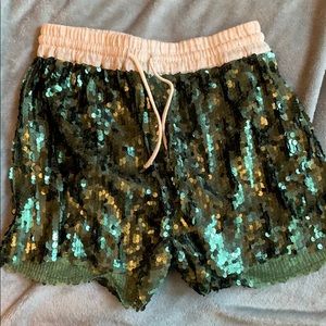Zara Sequin Drawstring Shorts